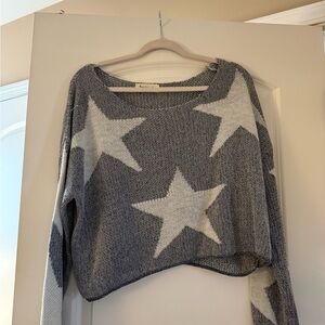 Wildfox Gray and White Star Sweater